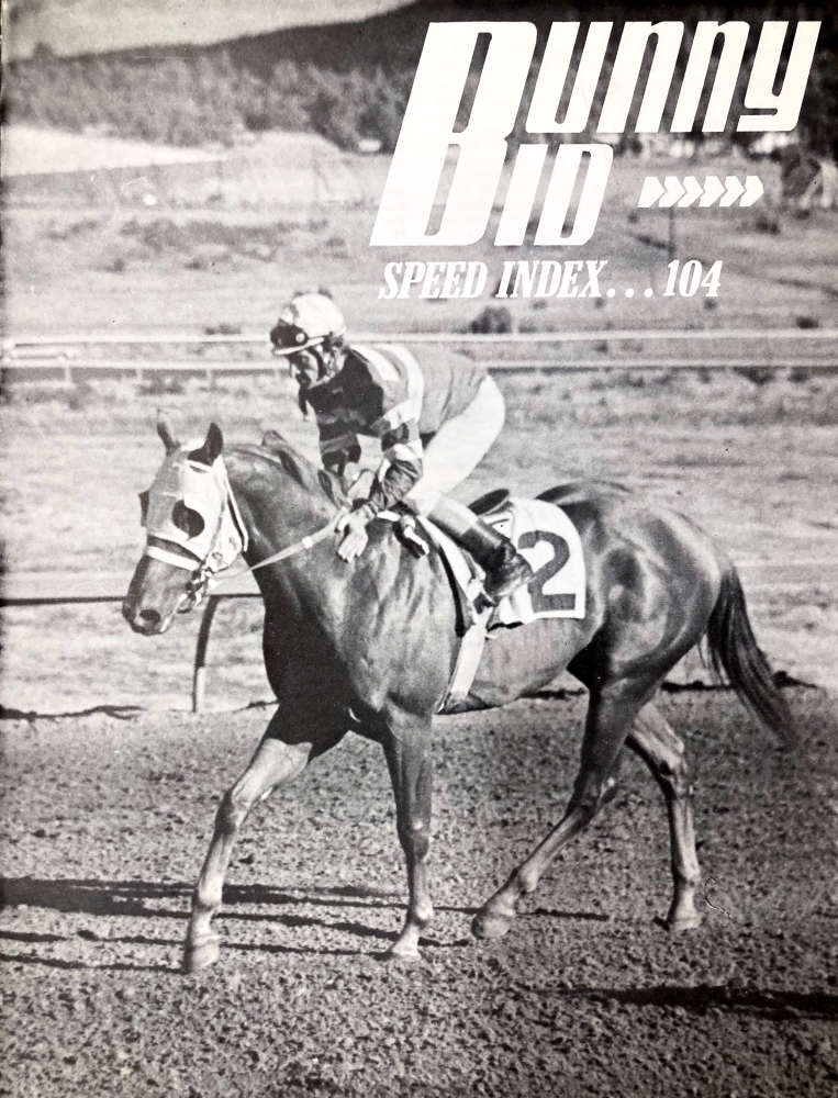 Quarter horse Bunny Bid in a race.