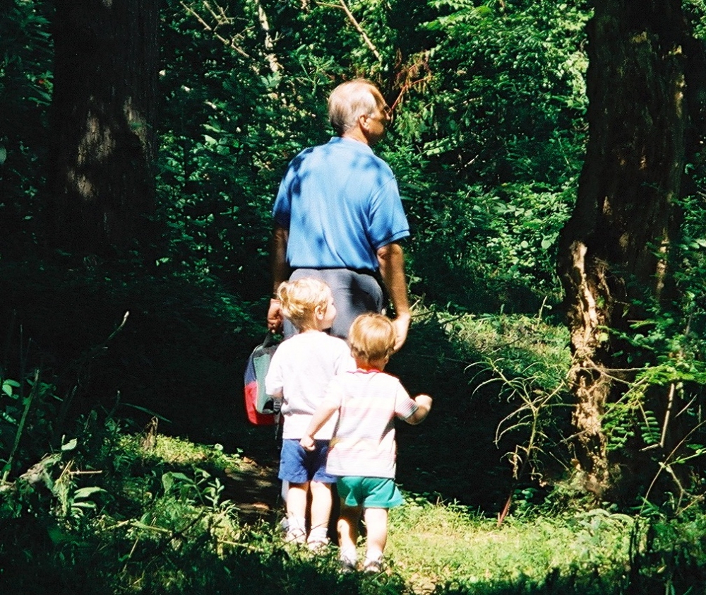 Grandpa followed by two young grandsons.